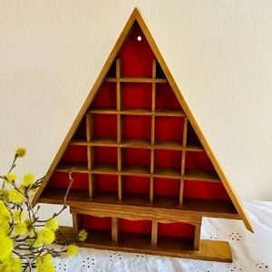 OOAK Hand Crafted Vintage Wood Tree Shaped Shadow Box for Miniatures Nature